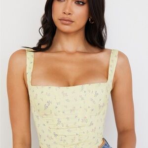 House of CB Poppy Lemon Floral Corset Top